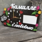 Часы из дерева ручной работы с надписью